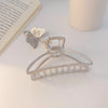 simple style solid color alloy resin hollow out hair claws