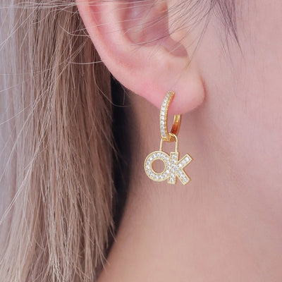 1 Pair Simple Style Letter Plating Copper Drop Earrings