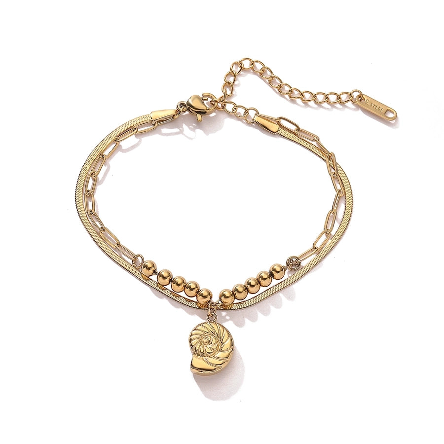 Elegant Simple Style Star Moon Conch 304 Stainless Steel snake chain Bracelets In Bulk