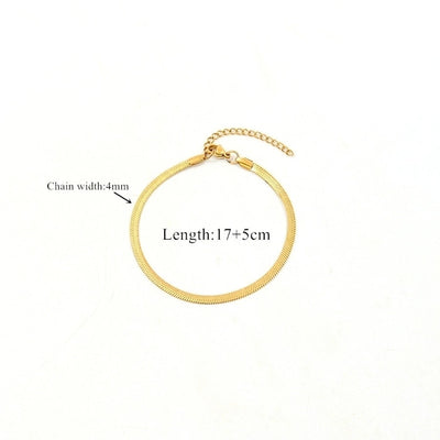 Elegant Simple Style Classic Style Chains Print 201 Stainless Steel Bracelets In Bulk