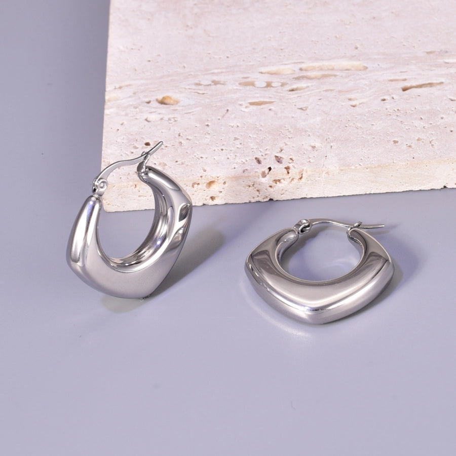 1 Pair Simple Style Geometric 304 Stainless Steel 18K Gold Plated Ear Studs