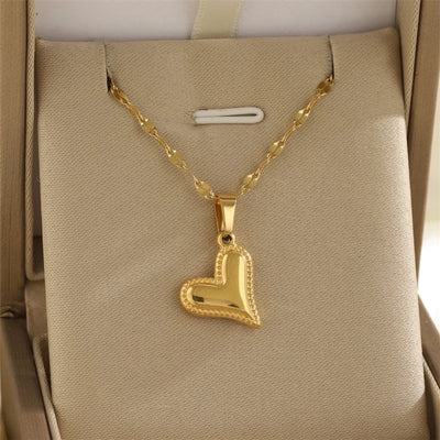 Jewelry Simple Style Classic Style Sun Heart Shape Bow Knot 201 Stainless Steel 304 Stainless Steel Rhinestones Shell Zircon 18K Gold Plated Inlay Pendant Necklace
