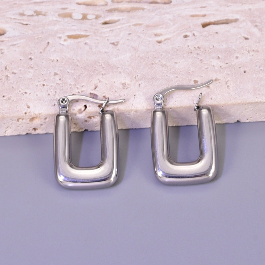 1 Pair Simple Style Geometric 304 Stainless Steel 18K Gold Plated Ear Studs