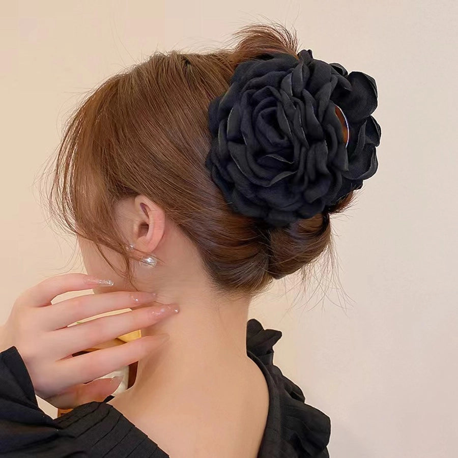 Fabric Flower Hairpin Headwear Back of Head Large Grab Clip Advanced Sense Hairpin Disc Hair Elegant Shark Clip Hair Accessories for Women
