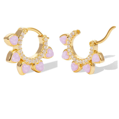 1 Piece 1 Pair 925 Sterling Silver Solid Color 18K Gold Plated White Gold Plated Hoop Earrings