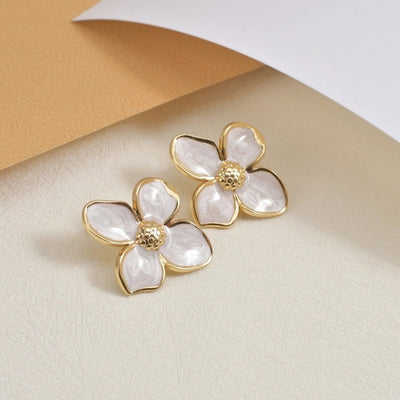 1 Pair Casual Pastoral Simple Style Flower 304 Stainless Steel Ear Studs