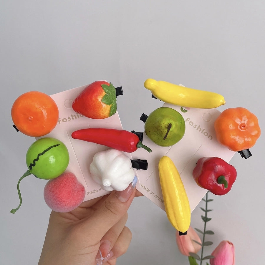 Women's Cute Fruit Vegetable Foam Hair Clip