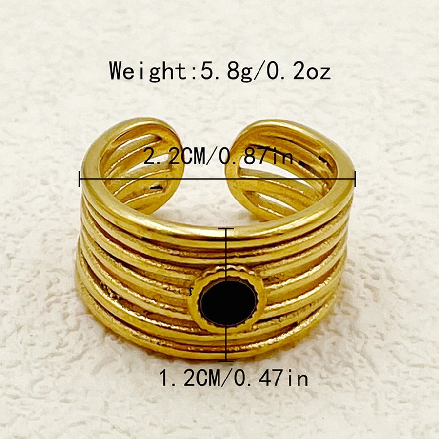 Jewelry Casual Modern Style Roman Style Geometric Heart Shape 304 Stainless Steel Zircon 14K Gold Plated Enamel Plating Inlay Rings