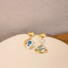Japanese and Korean series kawaii sweet cute cartoon earrings simple pendant astronaut Planet earrings silver pin