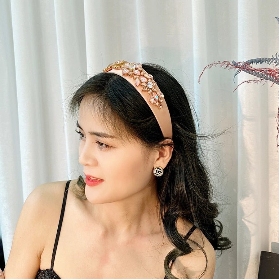 fashion geometric cloth handmade rhinestone hair band 1 piece