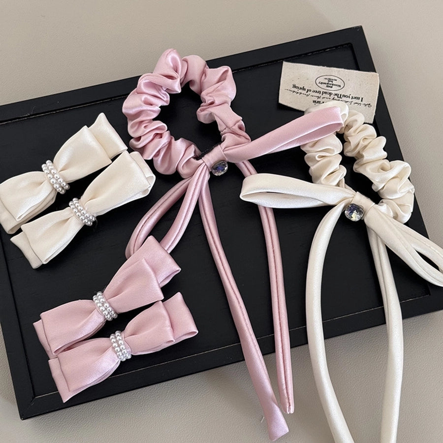 Women's Sweet Simple Style Bow Knot Cloth Hair Clip Hair Tie