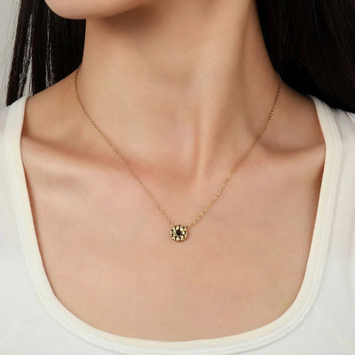 Jewelry Retro French Style Daisy Titanium Steel Natural Stone 14K Gold Plated Plating Inlay Pendant Necklace