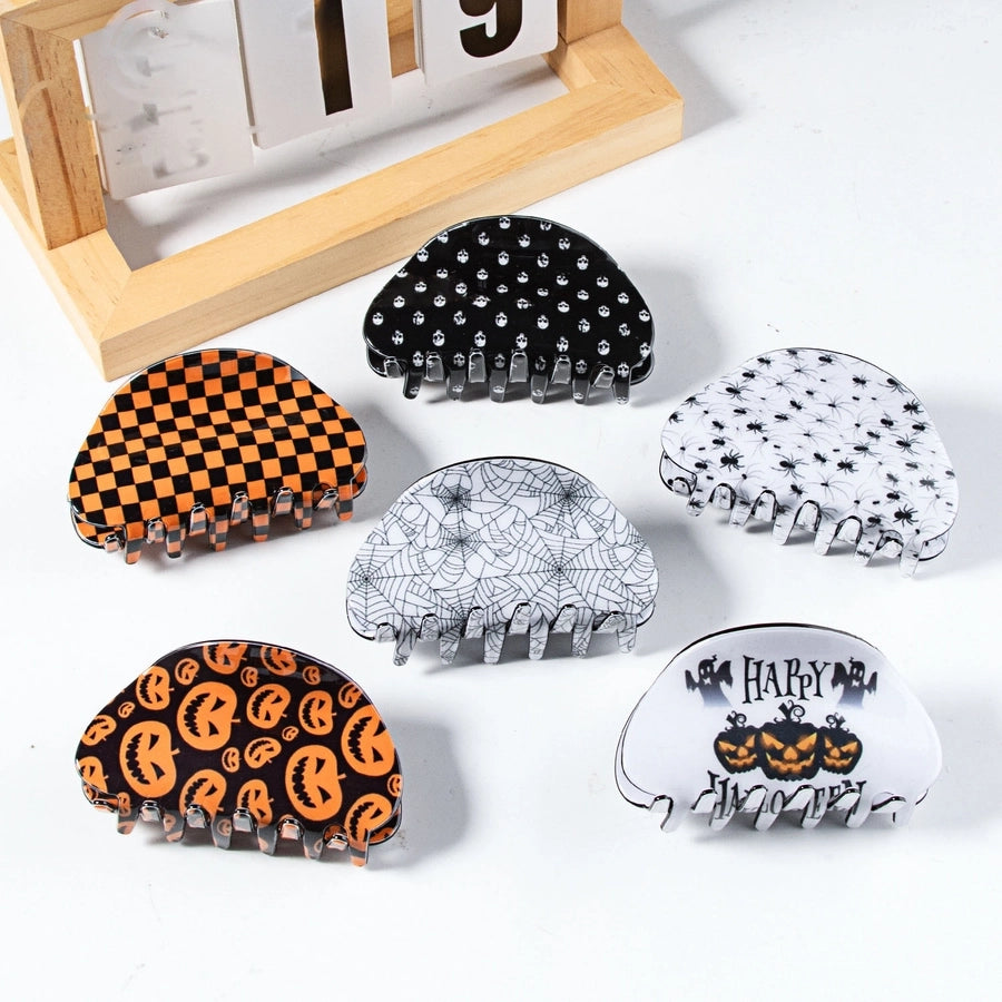 Halloween Simple Style Women's Pumpkin Lattice Spider PVC Hair Claws