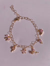 Copper 14K Gold Plated Inlay Sun rose flower Bow Knot Zircon Bracelets Necklace