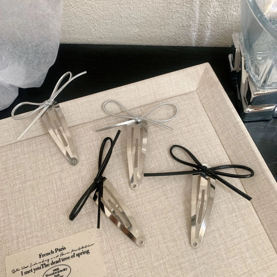 Women's Sweet Simple Style Bow Knot Leather Hair Clip Hair Band