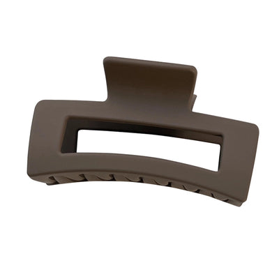 simple fashion rectangular hollow solid color plastic hair claw