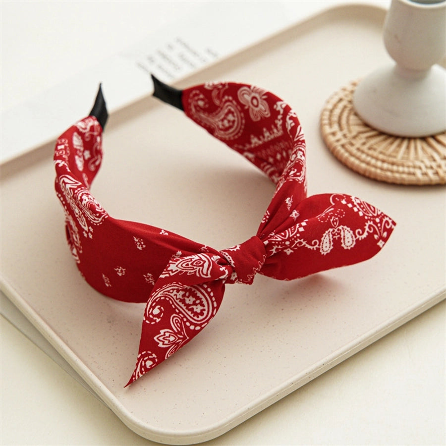 ethnic style printing solid color cloth hair band