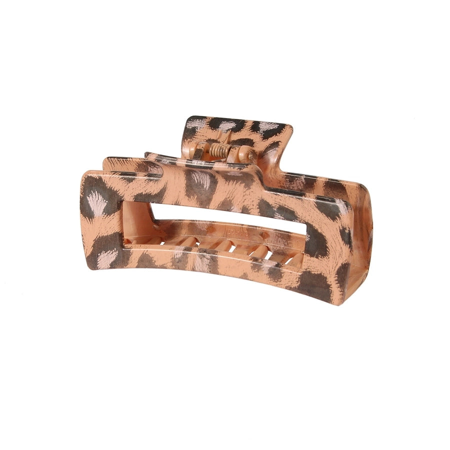 retro leopard plastic printing hair claws 1 piece
