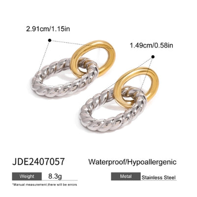 1 Pair Vintage Style Classic Style Geometric Mixed Metal Plating 304 Stainless Steel Drop Earrings