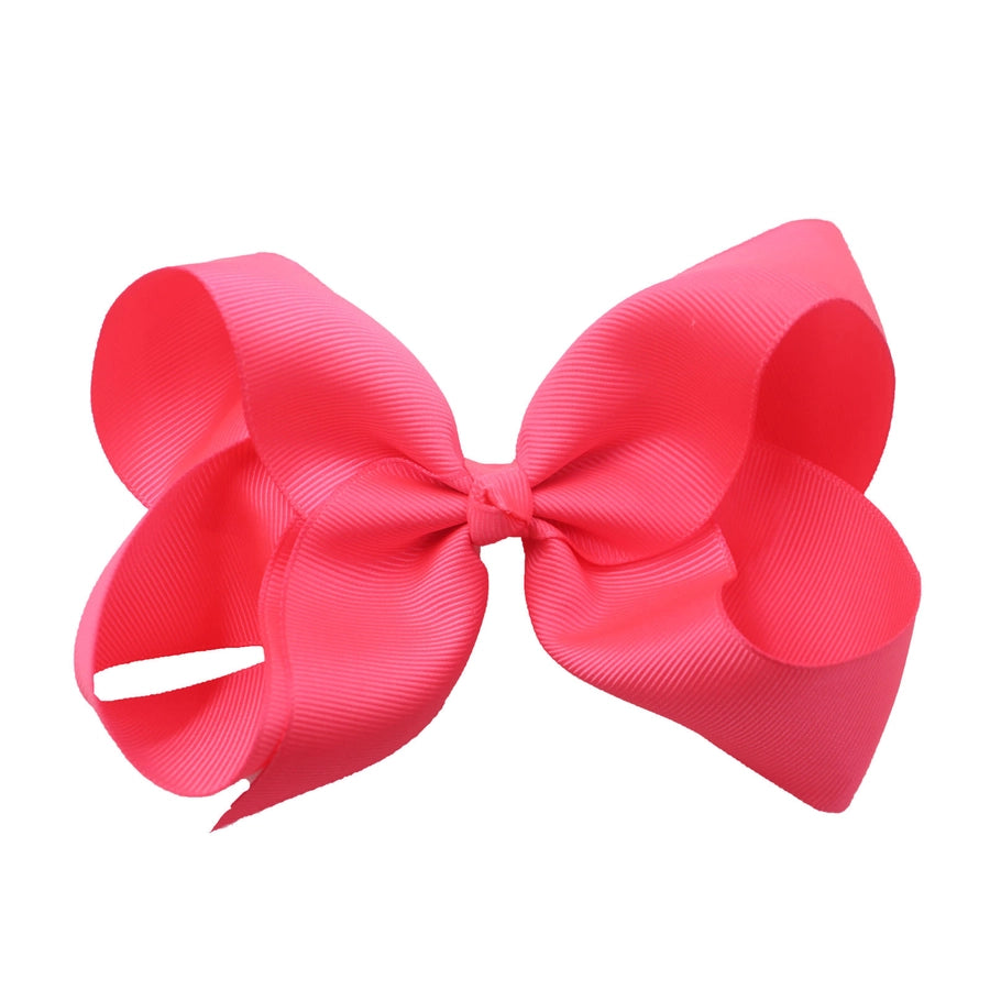 sweet simple style solid color bow knot ribbed band handmade hair clip