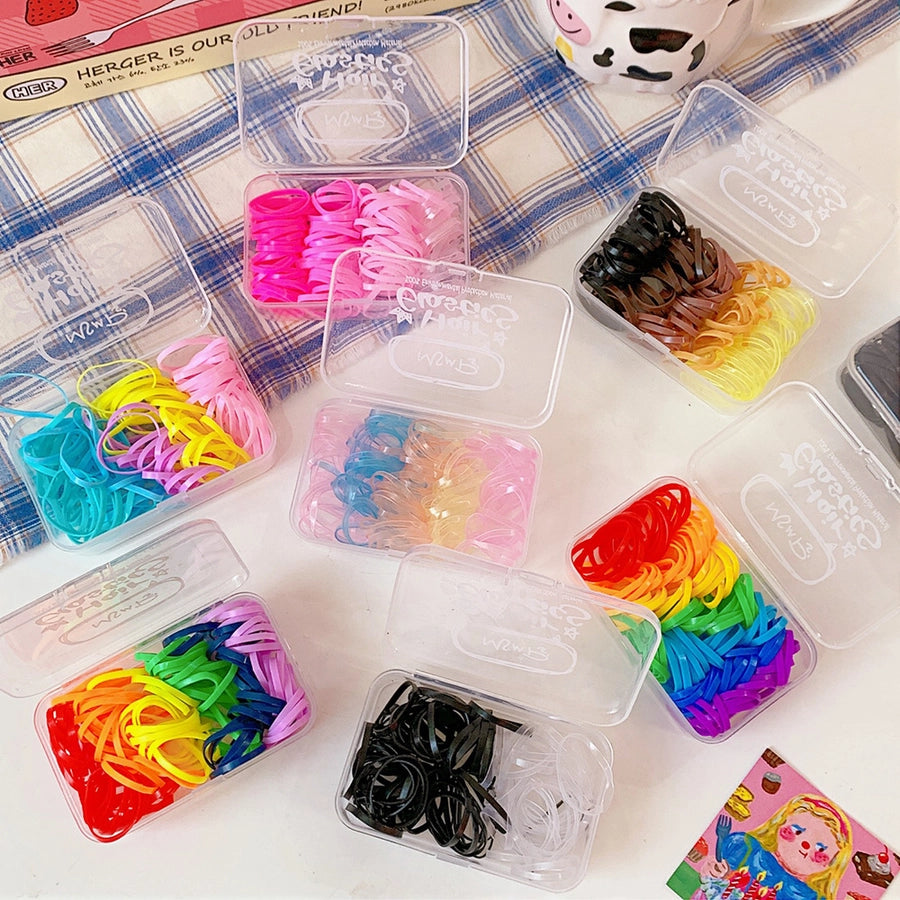 cartoon style colorful elastic band pleated rubber band 1 set