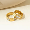 Jewelry Elegant Streetwear Letter 304 Stainless Steel Zircon 14K Gold Plated Polishing Plating Inlay Rings