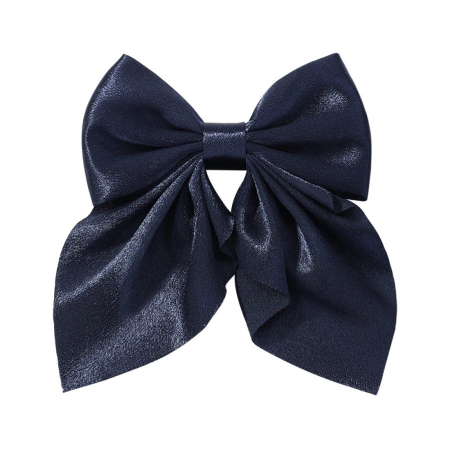 Girl'S Sweet IG Style Bow Knot Yao Ming Polyester Ribbed Band Hair Clip