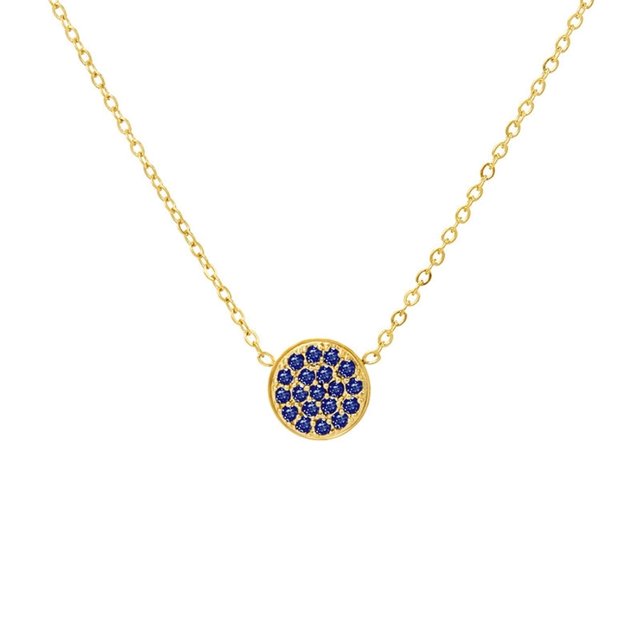 Jewelry IG Style Simple Style Round 304 Stainless Steel Zircon 14K Gold Plated Inlay Necklace