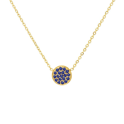 Jewelry IG Style Simple Style Round 304 Stainless Steel Zircon 14K Gold Plated Inlay Necklace