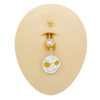 1 Piece Belly Rings Rock Punk Pumpkin Bat Skull 316 Stainless Steel  Alloy Epoxy Inlay Rhinestones Zircon Gold Plated