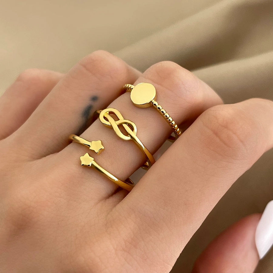 Copper 18K Gold Plated Criss Cross Infinity Open Rings