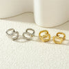 1 Pair Streetwear Commute Geometric Inlay Copper Zircon 18K Gold Plated Ear Studs