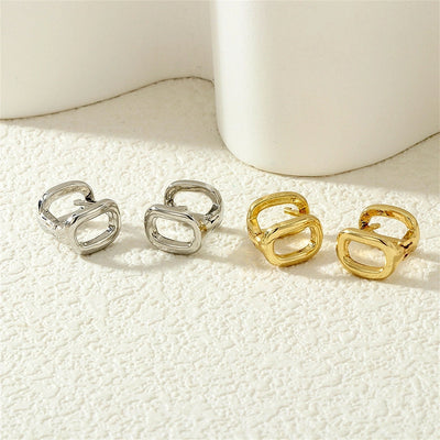 1 Pair Streetwear Commute Geometric Inlay Copper Zircon 18K Gold Plated Ear Studs
