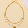 Jewelry Elegant Streetwear Bow Knot 304 Stainless Steel Plating Double Layer Necklaces