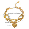 Jewelry IG Style Simple Style Commute Heart Shape 304 Stainless Steel Hollow Out Bracelets Necklace