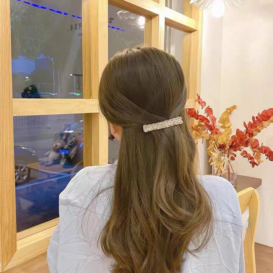fashion geometric glass metal hair clip 1 piece