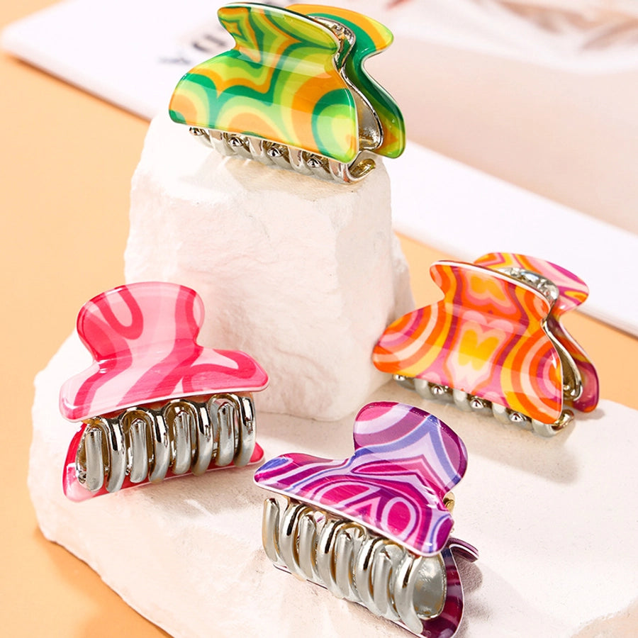 vacation color block arylic hair claws