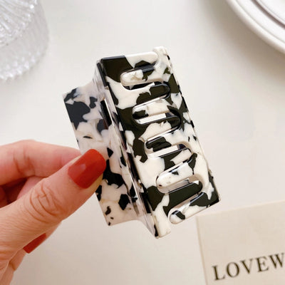 korean acetate plate hair accessories square hollow grab clip female