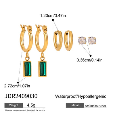 1 Set Simple Style Classic Style Geometric 304 Stainless Steel Earrings