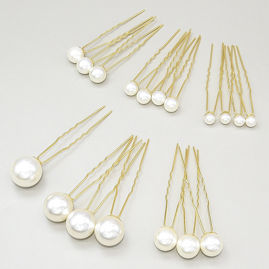 fashion geometric alloy artificial pearls 18 pieces