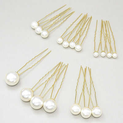 fashion geometric alloy artificial pearls 18 pieces