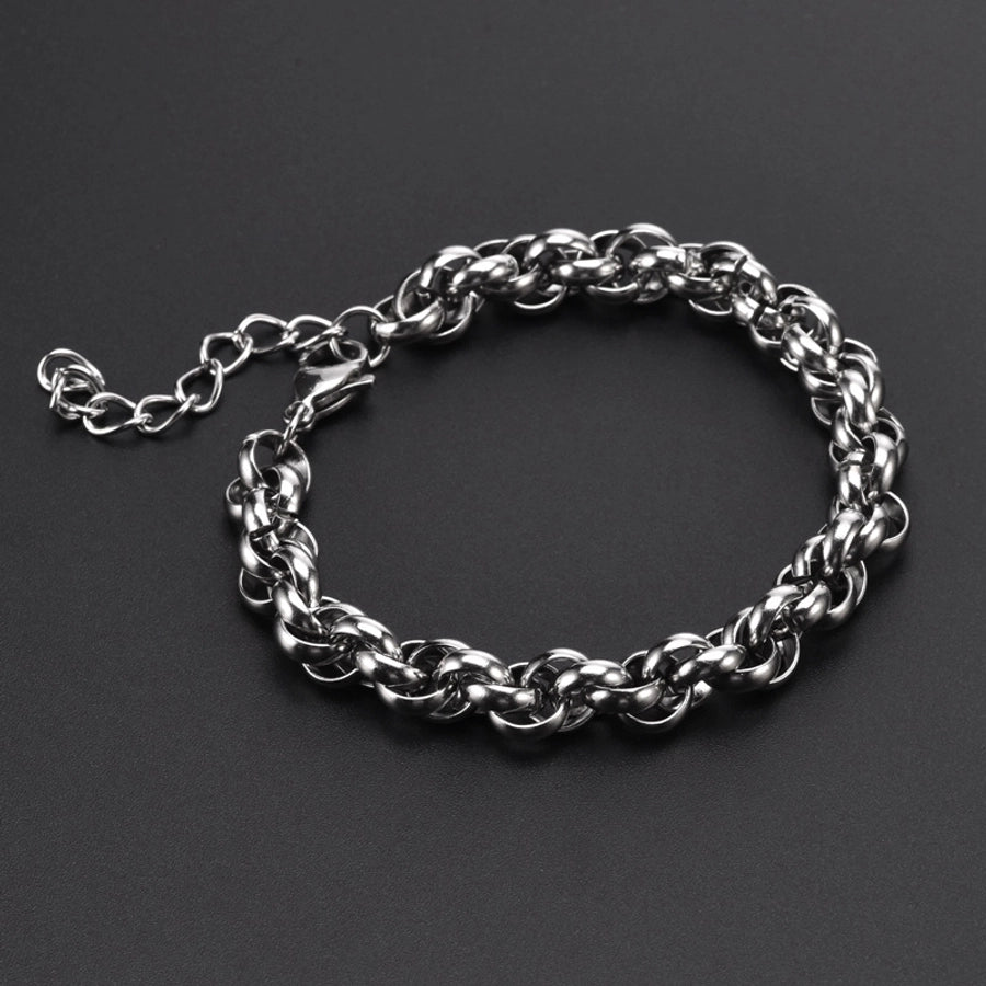 Jewelry Elegant Classic Style Geometric Titanium Steel Rhinestones 18K Gold Plated Inlay Jewelry Set