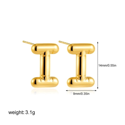 1 Pair Classic Style Letter 304 Stainless Steel Ear Studs