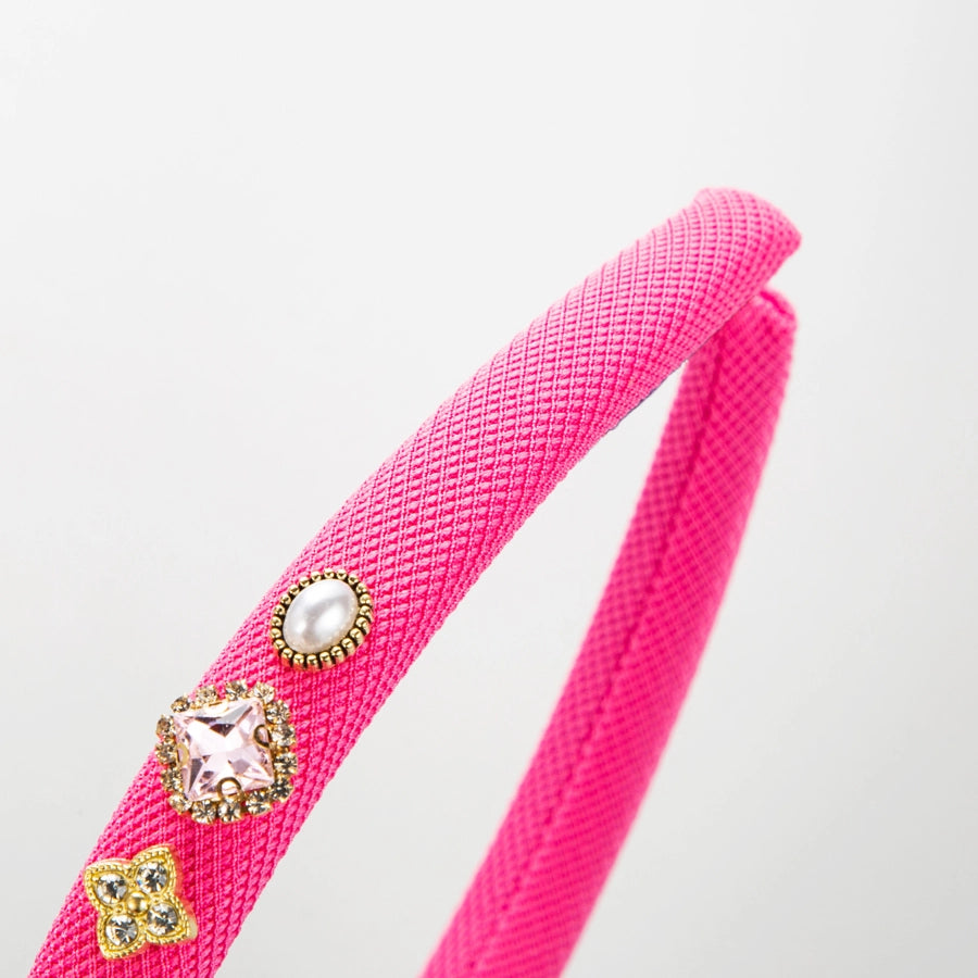 casual elegant sweet flower imitation pearl rhinestone inlay rhinestones pearl hair band