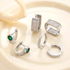 1 Pair Classic Style C Shape U Shape Geometric Inlay Copper Zircon Hoop Earrings