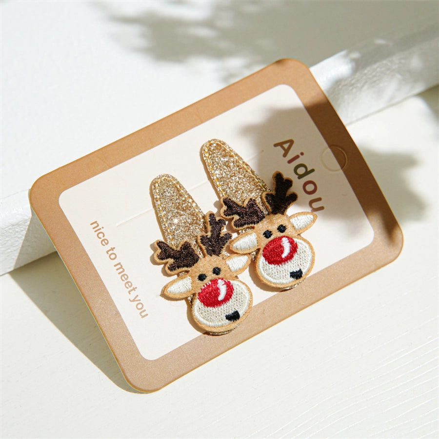 Christmas Sweet Women's Christmas Tree Santa Claus Elk Hair Clip