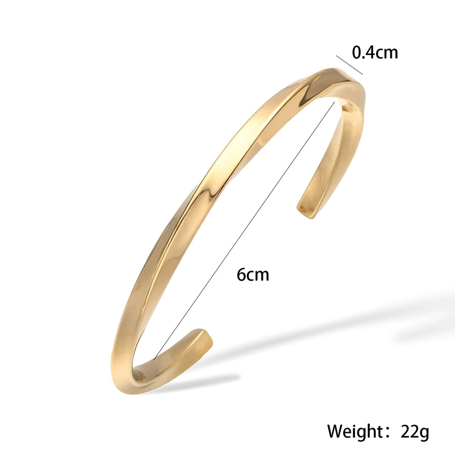 Retro Simple Style Commute Geometric 304 Stainless Steel Cuff Bracelets In Bulk