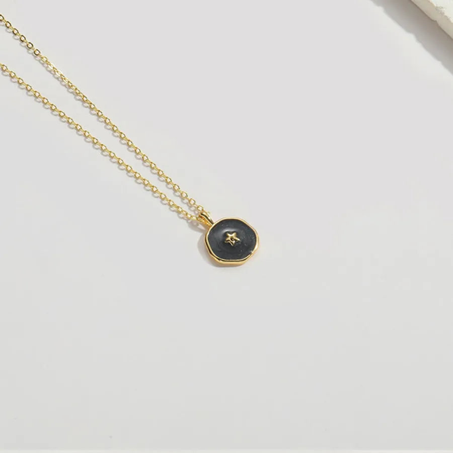 Copper 14K Gold Plated Enamel Butterfly Pendant Necklace