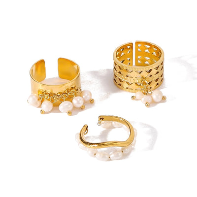 Jewelry Vintage Style Simple Style Geometric 304 Stainless Steel 18K Gold Plated Open Rings