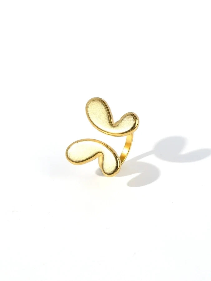 Jewelry Retro Starfish Heart Shape 304 Stainless Steel Plating Open Rings